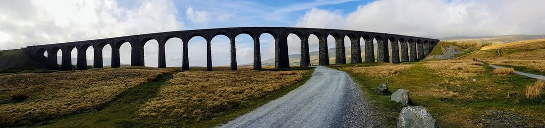 Panoramic view of bridge against sky
