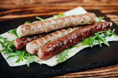 Close-up of meat in plate