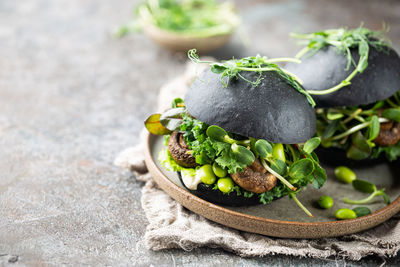 Close-up of food on table