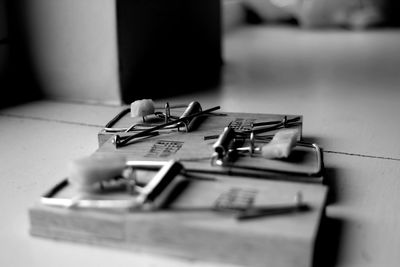 Close-up of piano keys