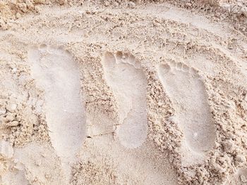 High angle view of sand on beach