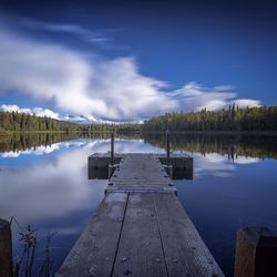 Pier on calm lake