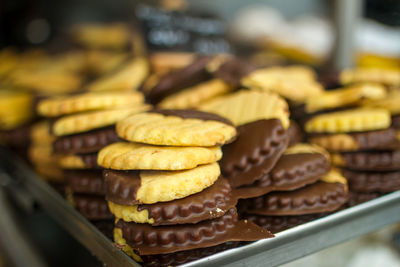 Close-up of bread for sale at market stall
