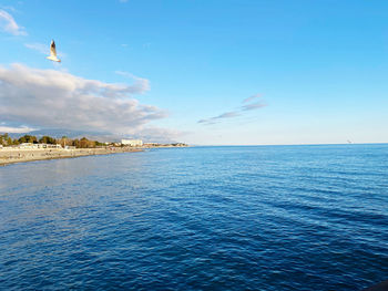 View of sea against blue sky