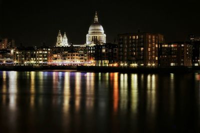 Illuminated city at night