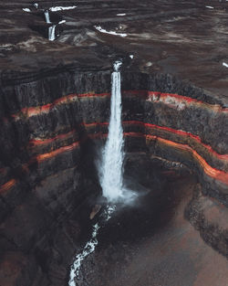 High angle view of waterfall