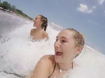 Woman enjoying in water