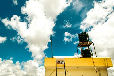 Storage tank on building terrace