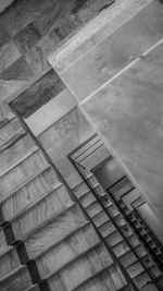 High angle view of staircase in building