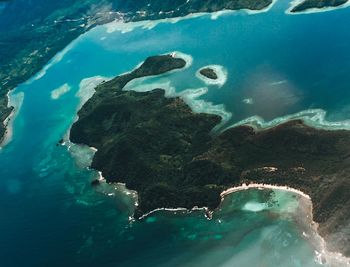 High angle view of island in sea