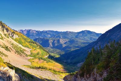 Timpanogos hiking trail landscape views in uinta wasatch cache national forest utah