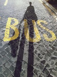 Road marking on road