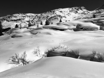Scenic view of snowcapped mountains