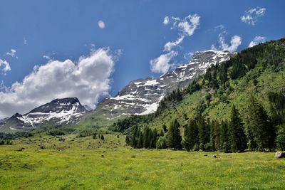 Scenic view of mountains against sky