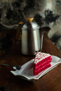 Close-up of dessert on table