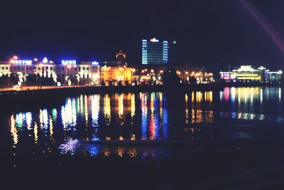 Illuminated city at night