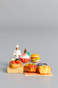 Close-up of cupcakes on table