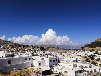 High angle view of townscape against sky