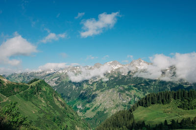 Panoramic view of a mountain landscape near oberstdorf