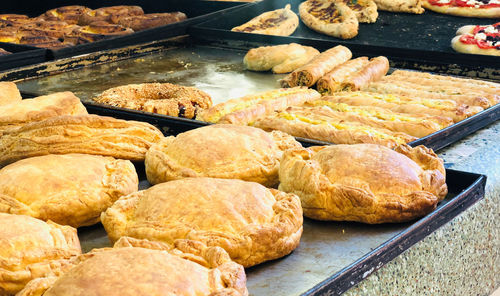 High angle view of meat for sale