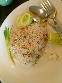 Close-up of served food in plate