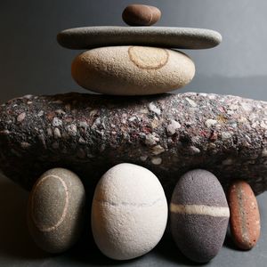 Close-up of stones on table