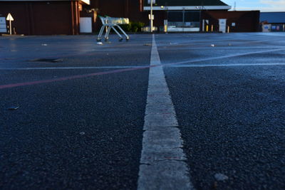 Road marking in parking lot 