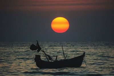 Scenic view of sunset over sea