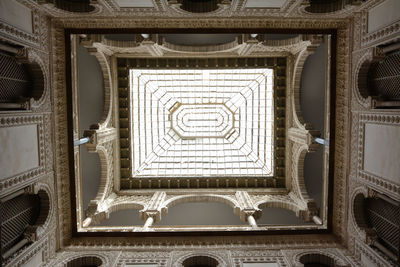 Low angle view of ornate ceiling