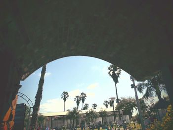 Low angle view of built structure against sky