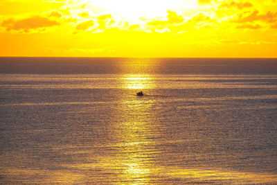 Scenic view of sea at sunset