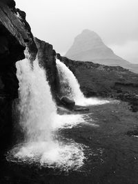 Scenic view of waterfall