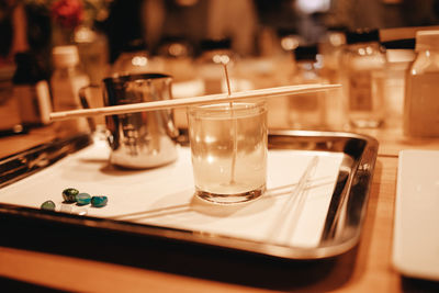 Close-up of drink on table