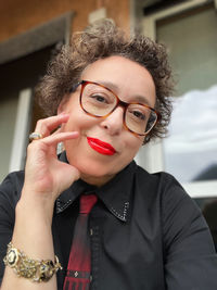 Portrait of young woman looking away