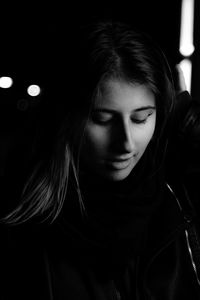 Close-up portrait of young woman