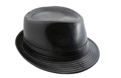 High angle view of black coffee against white background