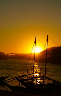 Scenic view of sea at sunset