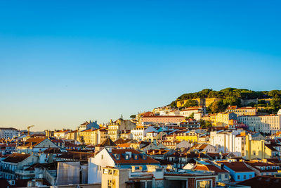 High angle view over commerce square in lisbon