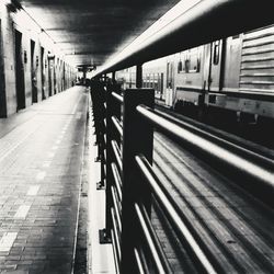 Empty railroad station platform