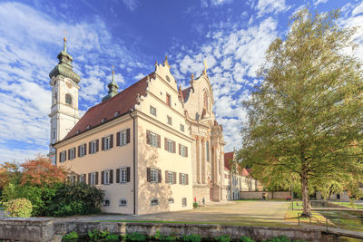 Low angle view of buildings against sky