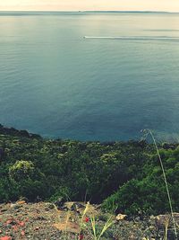 High angle view of sea against sky