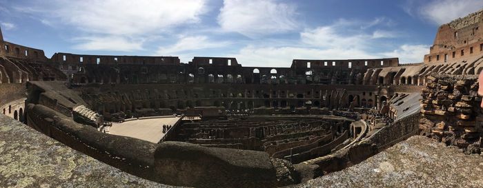 Panoramic view of historic building against sky