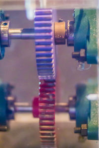 Close-up of illuminated machine
