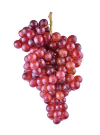 Close-up of grapes against white background