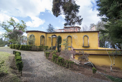 Exterior of old building against sky