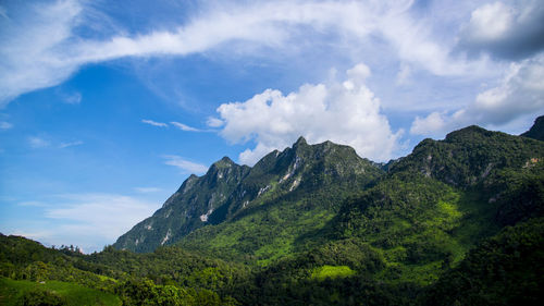 Scenic view of mountains against sky