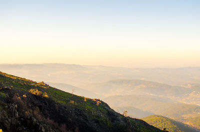 Scenic view of landscape against sky during sunset