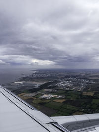 Aerial view of city against sky