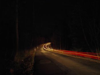 Blurred motion of road at night