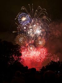 Low angle view of firework display